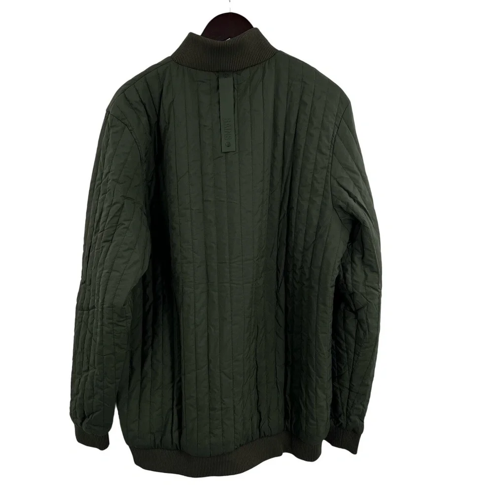 Rains Quilted Jacket Liner XL Green Zip Front‎ High Neck New